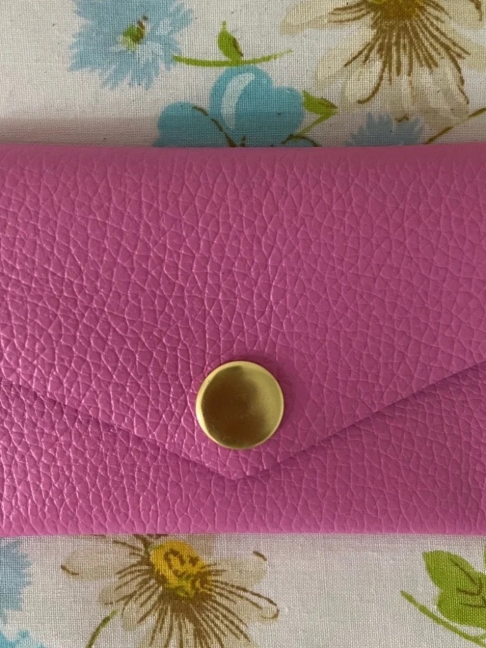 Hand Crafted Pink Genuine Leather Wallet Cardholder